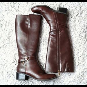 Chaps Rhiannan Brown Faux Leather Riding Boots